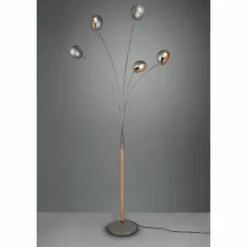 Luminaires Reality Lampadaires Et Lampes Sur Pied|Lampadaire Reality Dito Brun foncé, Nickel mat, 5 lumières
