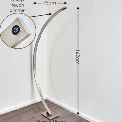 hofstein Lampadaires Et Lampes Sur Pied|Lampadaire Ruswil LED Nickel mat, 1 lumière