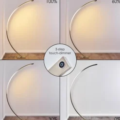hofstein Lampadaires Et Lampes Sur Pied|Lampadaire Ruswil LED Nickel mat, 1 lumière