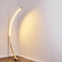 hofstein Lampadaires Et Lampes Sur Pied|Lampadaire Ruswil LED Nickel mat, 1 lumière