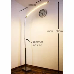 hofstein Lampadaires Et Lampes Sur Pied|Lampadaire Santa Marta LED Chrome, Nickel mat, 1 lumière