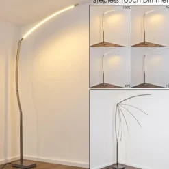 hofstein Lampadaires Et Lampes Sur Pied|Lampadaire Santa Marta LED Nickel mat, 1 lumière