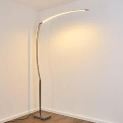 hofstein Lampadaires Et Lampes Sur Pied|Lampadaire Santa Marta LED Nickel mat, 1 lumière