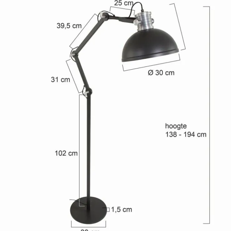Luminaires Steinhauer Lampadaires Et Lampes Sur Pied|Lampadaire Steinhauer Brooklyn Noir, 1 lumière