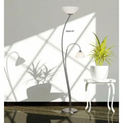 Luminaires Steinhauer Lampadaires Et Lampes Sur Pied|Lampadaire Steinhauer CAPRI Acier inoxydable, 2 lumières
