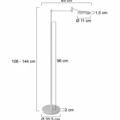 Luminaires Steinhauer Éclairage Led|Lampadaire Steinhauer Soleil LED Acier brossé, 1 lumière