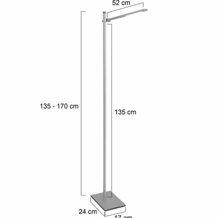 Luminaires Steinhauer Lampadaires Et Lampes Sur Pied|Lampadaire Steinhauer Stekk LED Acier inoxydable, Blanc, 1 lumière