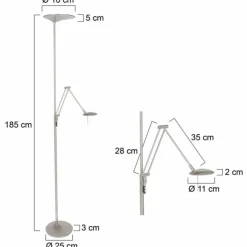 Luminaires Steinhauer Éclairage Led|Lampadaire Steinhauer Zodiac LED Acier inoxydable, 2 lumières