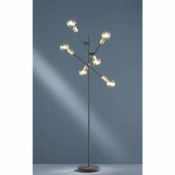 Luminaires Trio Lampadaires Et Lampes Sur Pied|Lampadaire Trio CROSS Noir, 6 lumières