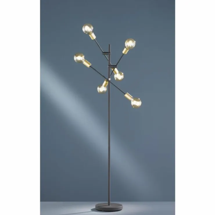 Luminaires Trio Lampadaires Et Lampes Sur Pied|Lampadaire Trio CROSS Noir, 6 lumières