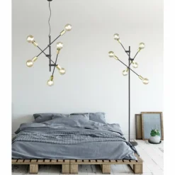 Luminaires Trio Lampadaires Et Lampes Sur Pied|Lampadaire Trio CROSS Noir, 6 lumières
