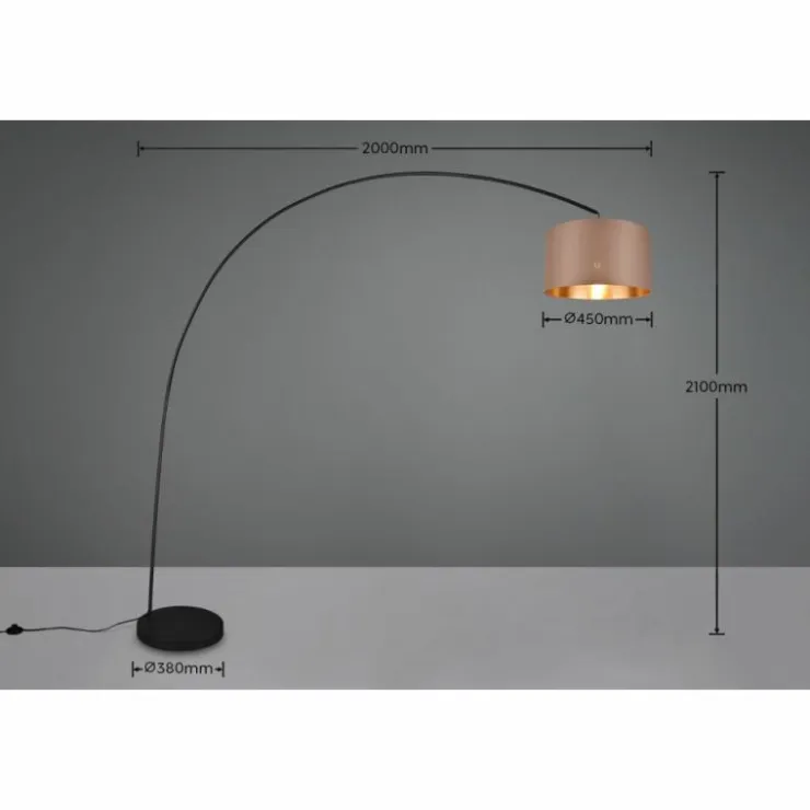 Luminaires Trio Lampadaires Et Lampes Sur Pied|Lampadaire Trio MANSUR Noir, 1 lumière