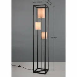 Luminaires Trio Lampadaires Et Lampes Sur Pied|Lampadaire Trio Ross Noir, 3 lumières