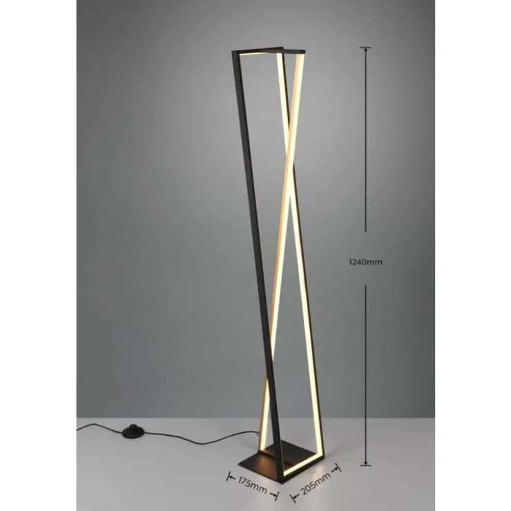 Luminaires Trio Éclairage Led|Lampadaire Trio-Leuchten Edge LED Noir, 1 lumière