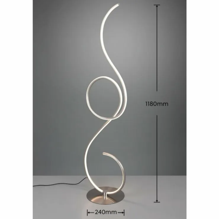 Luminaires Trio Éclairage Led|Lampadaire Trio-Leuchten Jive LED Nickel mat, 1 lumière