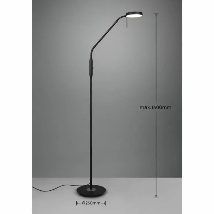 Luminaires Trio Éclairage Led|Lampadaire Trio-Leuchten Monza LED Noir, 1 lumière