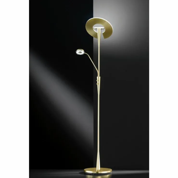 Luminaires Trio Éclairage Led|Lampadaire Trio-Leuchten Quebec LED Laiton, 2 lumières