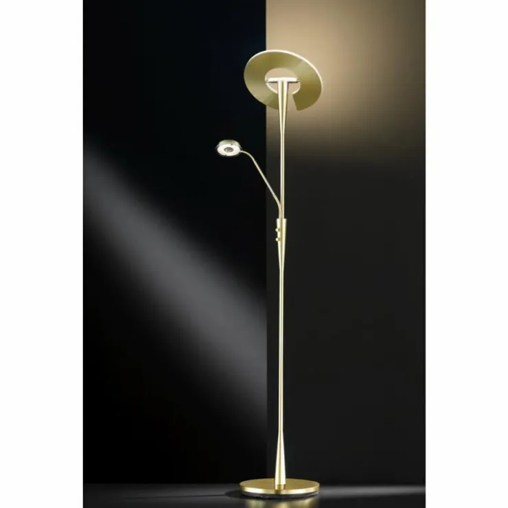 Luminaires Trio Éclairage Led|Lampadaire Trio-Leuchten Quebec LED Laiton, 2 lumières