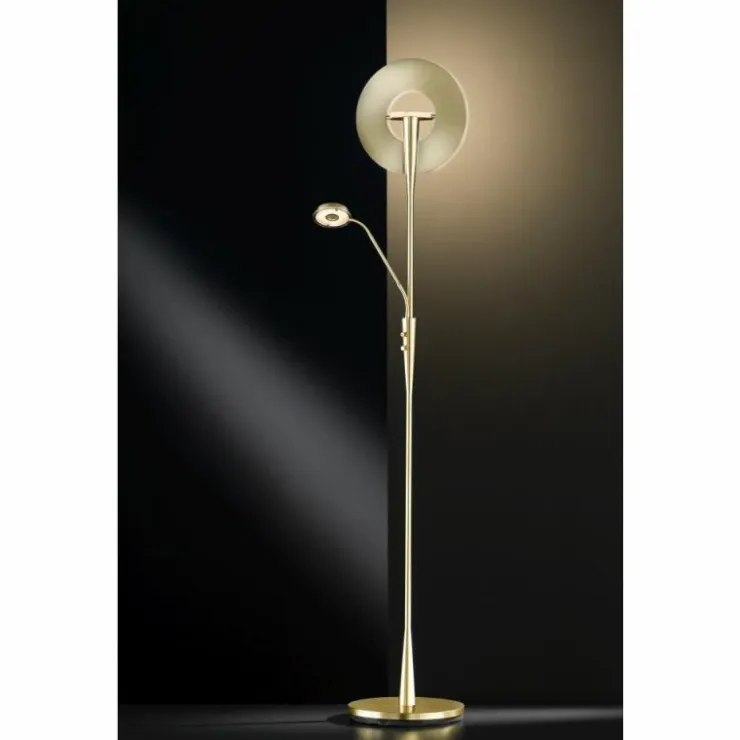 Luminaires Trio Éclairage Led|Lampadaire Trio-Leuchten Quebec LED Laiton, 2 lumières