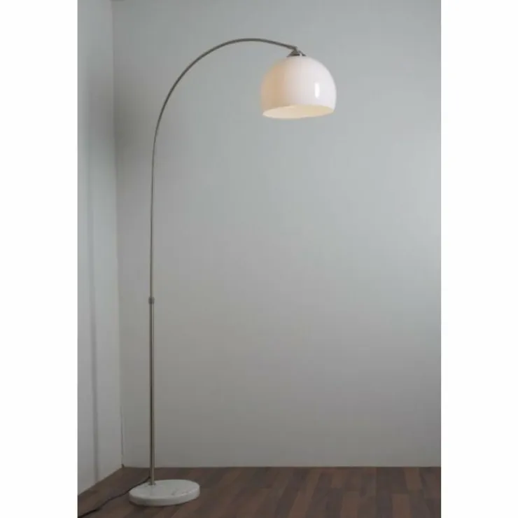 Luminaires Globo Lighting Lampadaires Et Lampes Sur Pied|Lampe à arc Globo Newcastle Marbre, Nickel mat, 1 lumière