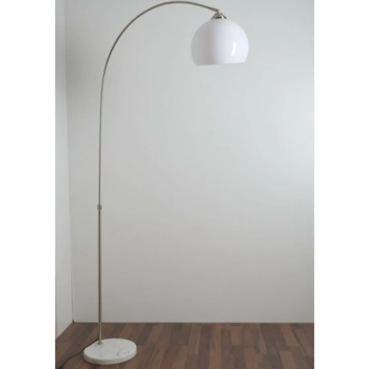 Luminaires Globo Lighting Lampadaires Et Lampes Sur Pied|Lampe à arc Globo Newcastle Marbre, Nickel mat, 1 lumière