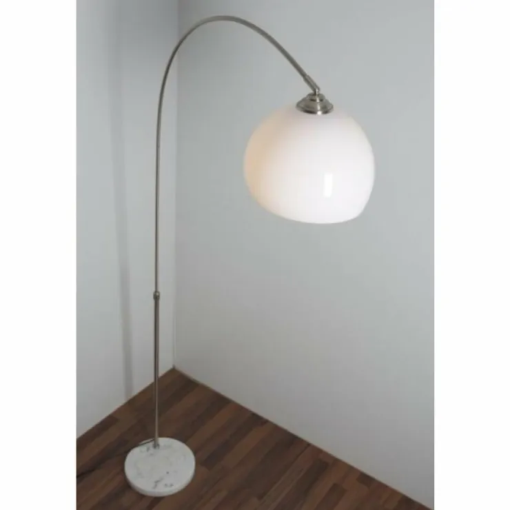 Luminaires Globo Lighting Lampadaires Et Lampes Sur Pied|Lampe à arc Globo Newcastle Marbre, Nickel mat, 1 lumière