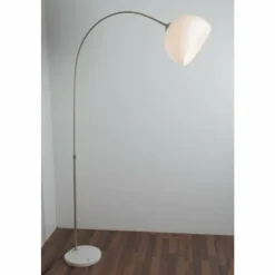 Luminaires Globo Lighting Lampadaires Et Lampes Sur Pied|Lampe à arc Globo Newcastle Marbre, Nickel mat, 1 lumière