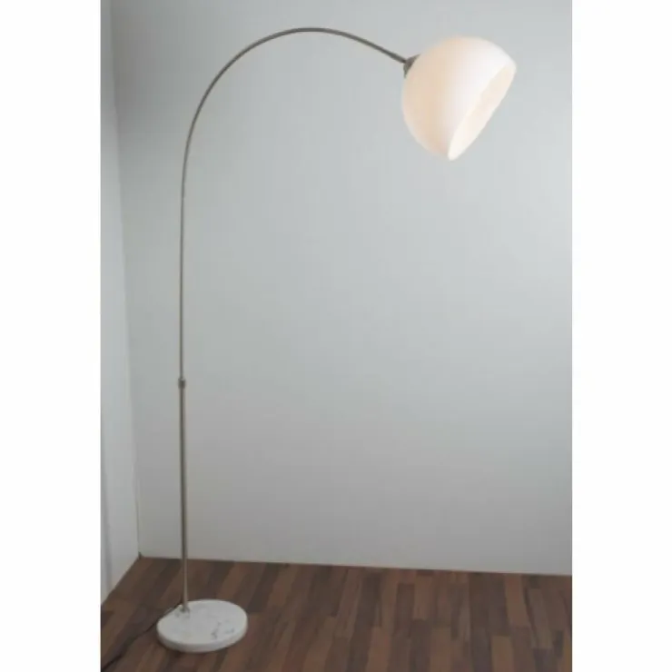 Luminaires Globo Lighting Lampadaires Et Lampes Sur Pied|Lampe à arc Globo Newcastle Marbre, Nickel mat, 1 lumière