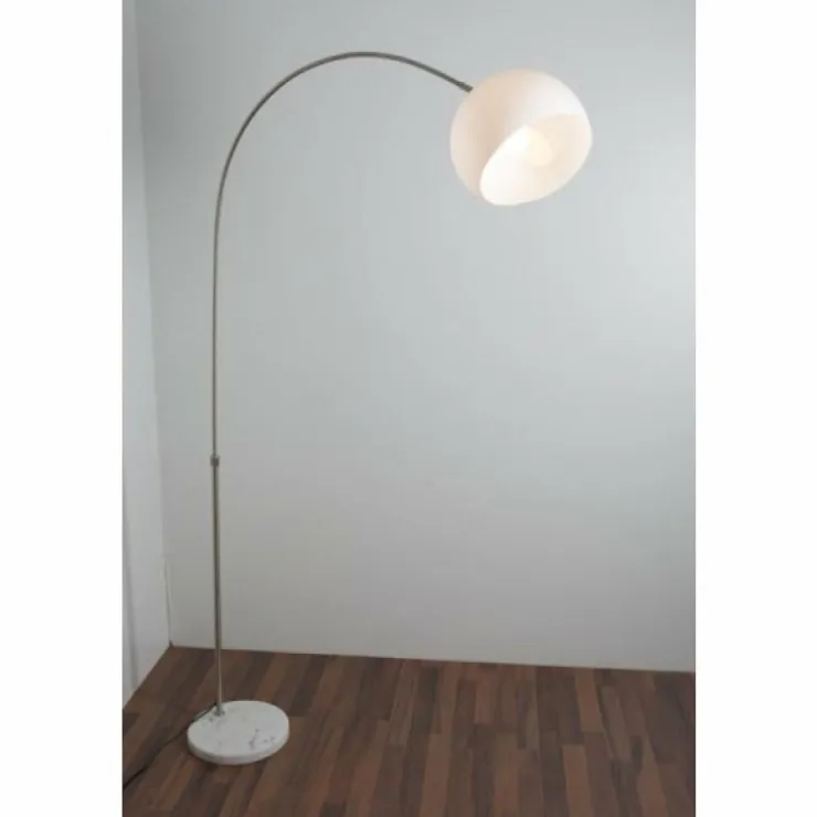 Luminaires Globo Lighting Lampadaires Et Lampes Sur Pied|Lampe à arc Globo Newcastle Marbre, Nickel mat, 1 lumière