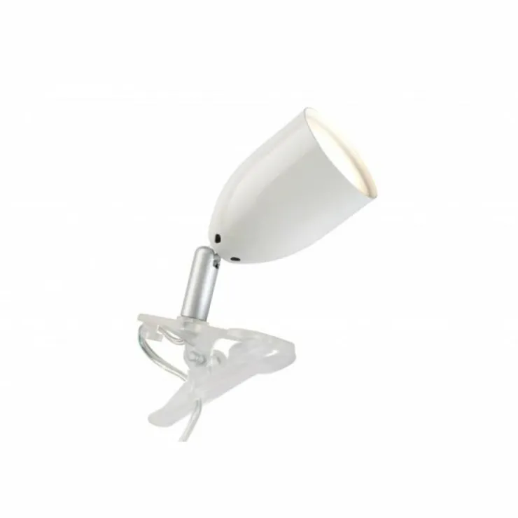 Luminaires Brilliant Lampes À Poser|Lampe à clip Brilliant Leo Blanc, 1 lumière