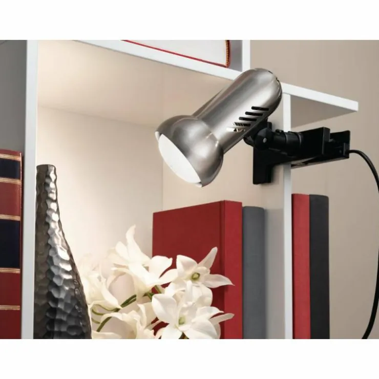 Luminaires Eglo Lampes À Poser|lampe â clipper Eglo MANHATTEN Nickel mat, Noir, 1 lumière