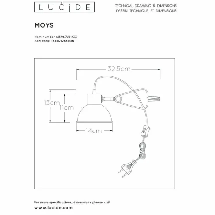 Luminaires Lucide Lampes À Poser|lampe â clipper Lucide MOYS Vert, 1 lumière