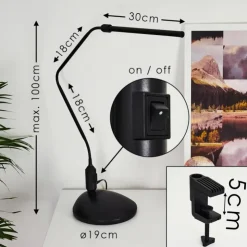 hofstein Lampes À Poser|lampe â clipper Winnipeg LED Noir, 1 lumière
