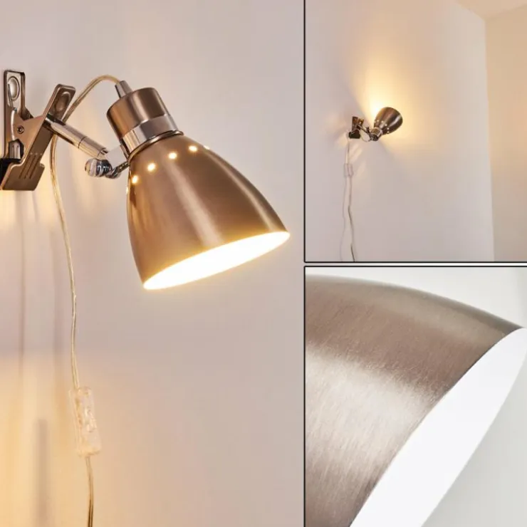 hofstein Lampes À Poser|Lampe à pince Stranderott Acier inoxydable, 1 lumière