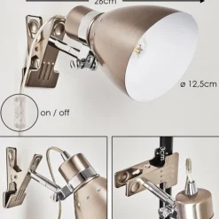 hofstein Lampes À Poser|Lampe à pince Stranderott Acier inoxydable, 1 lumière