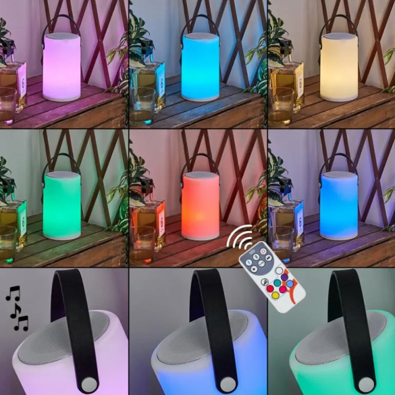 Lampe à poser Chilar LED Noir, Blanc, 1 lumière, Télécommandes, Changeur de couleurs