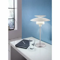 Luminaires Eglo Lampes À Poser|Lampe à poser EGLO BRENDA Nickel mat, Blanc, 1 lumière