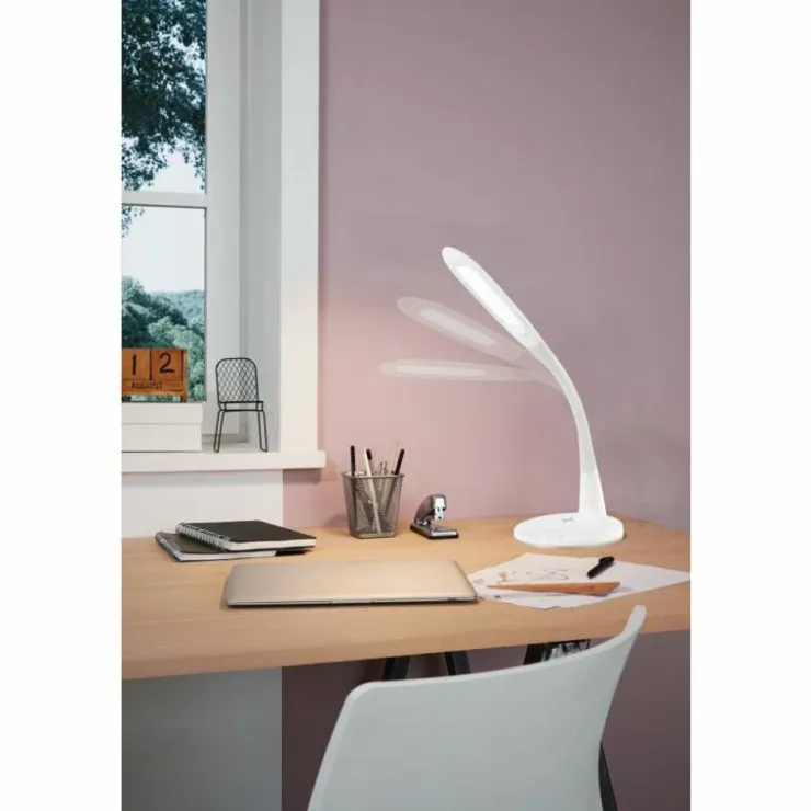 Luminaires Eglo Éclairage Led|Lampe à poser EGLO TRUNCA LED Blanc, 1 lumière, Télécommandes