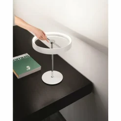 Luminaires Fabas Luce Éclairage Led|Lampe à poser Fabas Luce Double LED Chrome, Blanc, 1 lumière