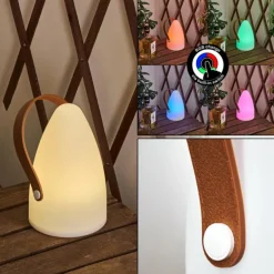 Lampe à poser Guari LED Brun, Blanc, 1 lumière, Changeur de couleurs
