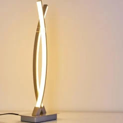 hofstein Lampes À Poser|Lampe à poser Horpmaal LED Nickel mat, 2 lumières