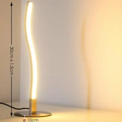 Luminaires Leuchten Direkt Éclairage Led|Lampe à poser Leuchten-Direkt Wave LED Acier inoxydable, 1 lumière
