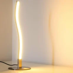 Luminaires Leuchten Direkt Éclairage Led|Lampe à poser Leuchten-Direkt Wave LED Acier inoxydable, 1 lumière