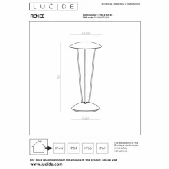 Lampe à poser Lucide RENEE LED Noir, 1 lumière