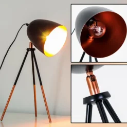 hofstein Lampes À Poser|Lampe à poser MONTREAL Cuivre, Noir, 1 lumière
