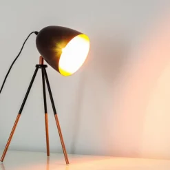hofstein Lampes À Poser|Lampe à poser MONTREAL Cuivre, Noir, 1 lumière