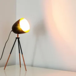 hofstein Lampes À Poser|Lampe à poser MONTREAL Cuivre, Noir, 1 lumière