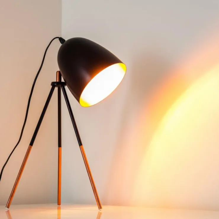 hofstein Lampes À Poser|Lampe à poser MONTREAL Cuivre, Noir, 1 lumière