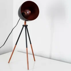hofstein Lampes À Poser|Lampe à poser MONTREAL Cuivre, Noir, 1 lumière