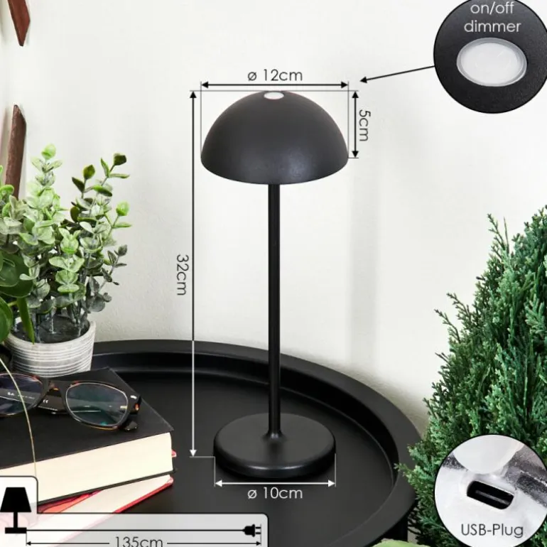 Lampe à poser Pelaro LED Noir, 1 lumière